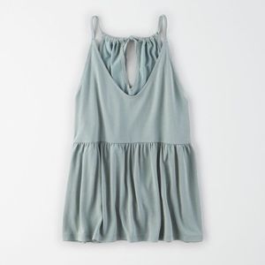 AE American Eagle V-Neck Peplum Tank Top Small